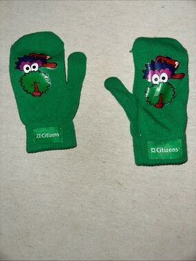 Kids. OS Citizen Green Kids Character Mittens with Playful Face